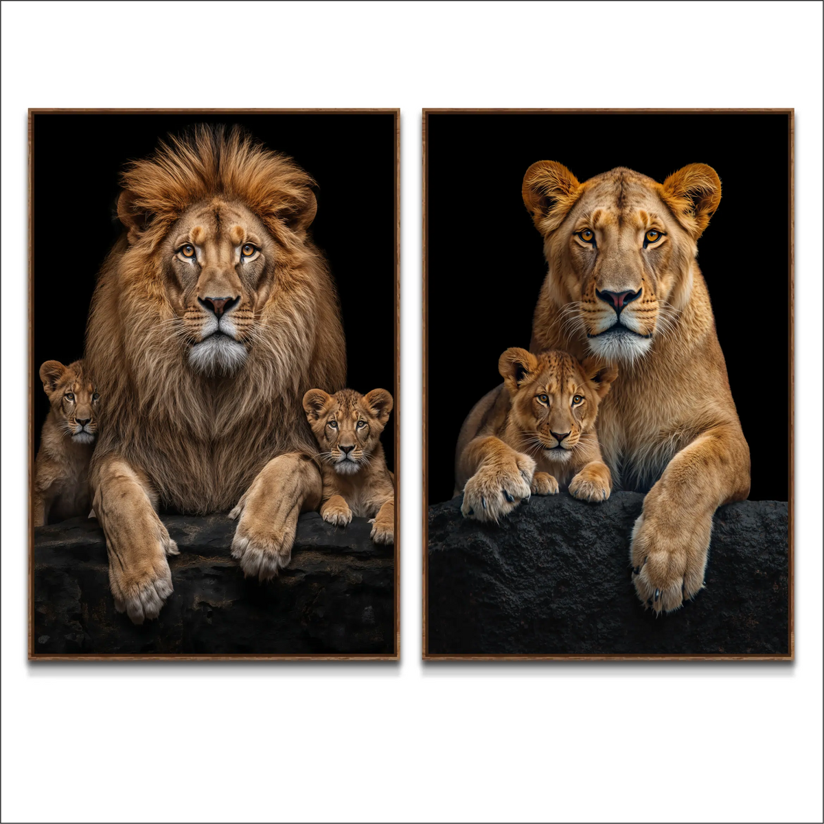 Quadro Família de leão
