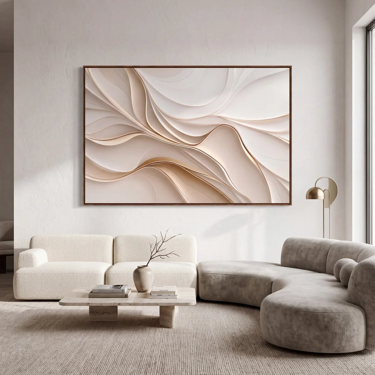 Quadro Decorativo Fluxo de Marfim - 1 Peça