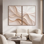 Quadro Decorativo Fluxo de Marfim - Dupla