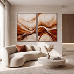 Quadro Decorativo Ondas de Âmbar - Dupla