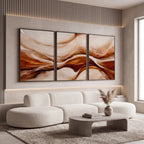 Quadro Decorativo Ondas de Âmbar - Trio