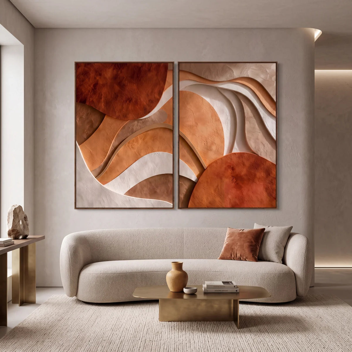 Quadro Decorativo Terracota Orgânica - Dupla