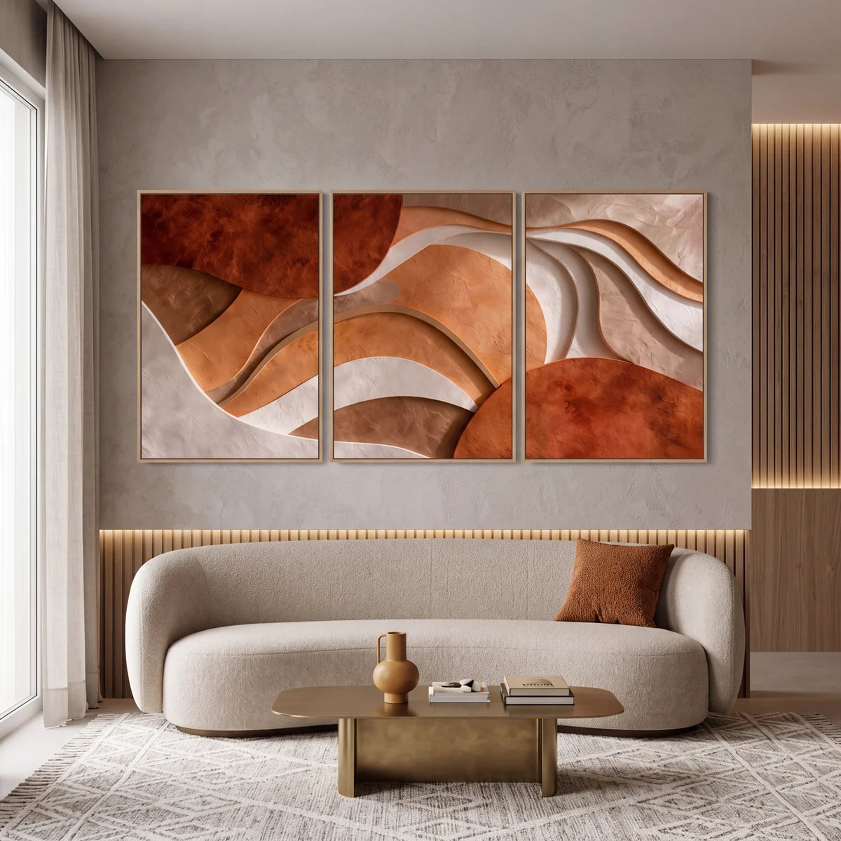 Quadro Decorativo Terracota Orgânica - Trio