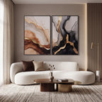 Quadro Decorativo Veios de Ônix - Dupla