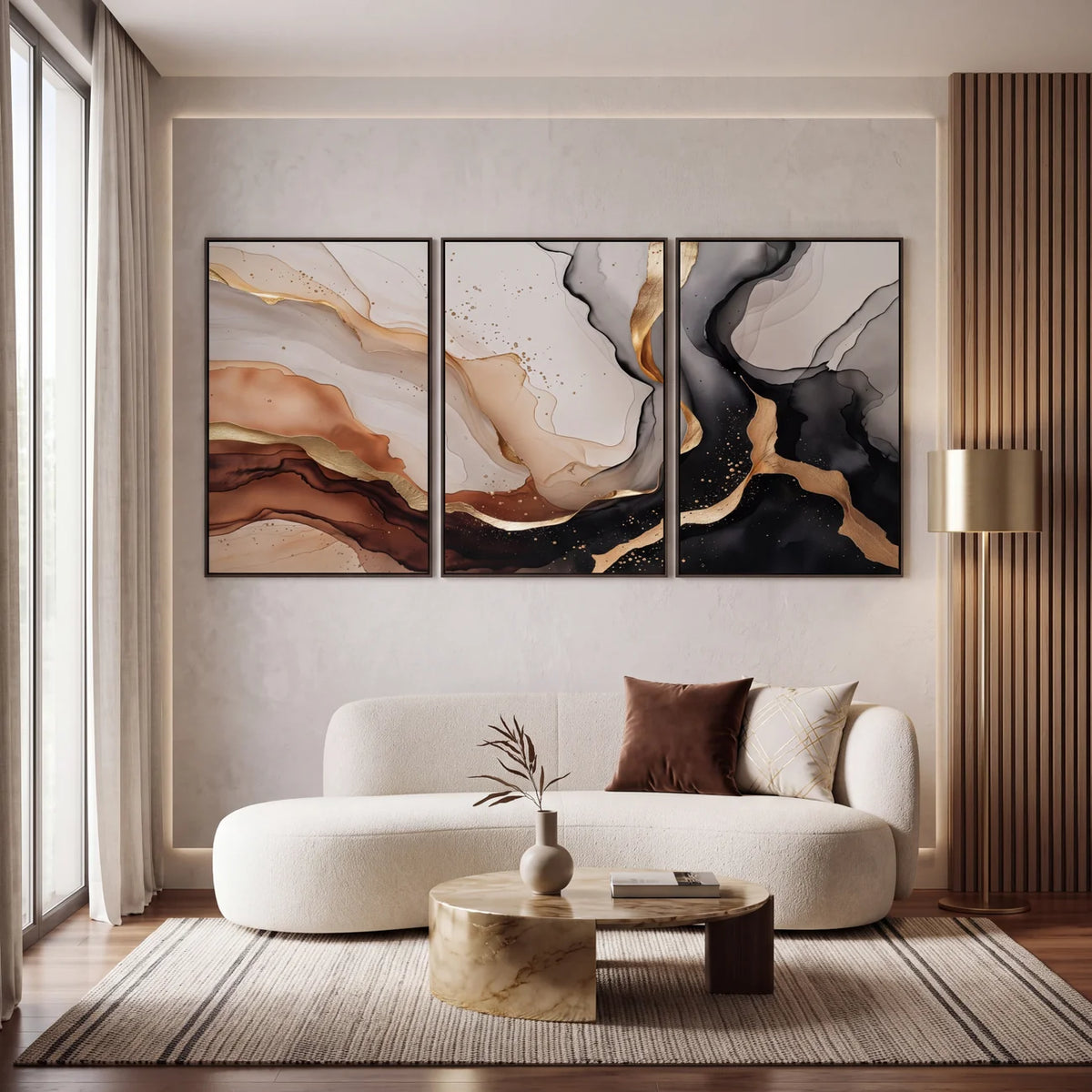 Quadro Decorativo Veios de Ônix - Trio