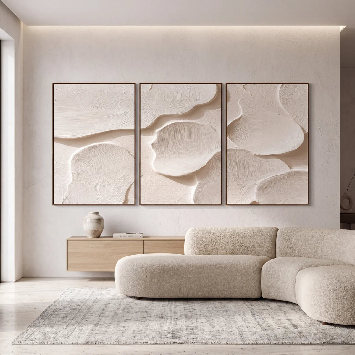 Quadro Decorativo Relevo de Marfim - Trio