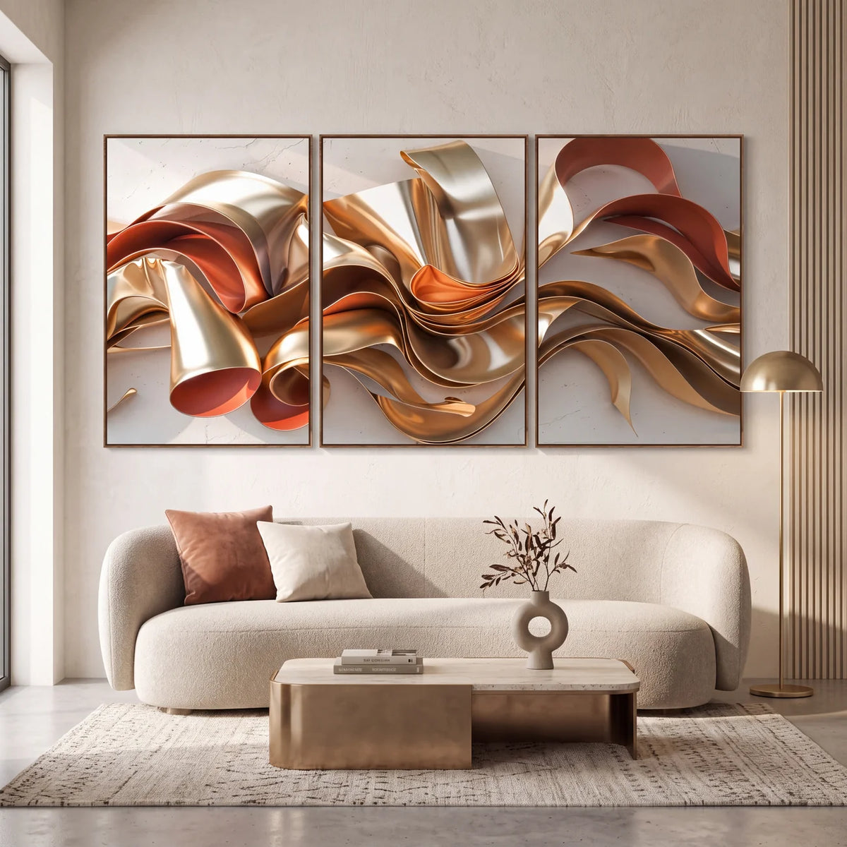 Quadro Decorativo Laços de Bronze - Trio