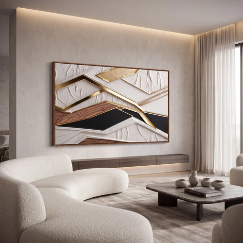 Quadro Decorativo Arquitetura Dourada - 1 Peça