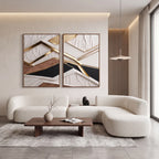 Quadro Decorativo Arquitetura Dourada - Dupla