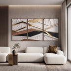 Quadro Decorativo Arquitetura Dourada - Trio