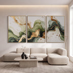 Quadro Decorativo Fluxo Esmeralda - Trio