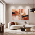 Quadro Decorativo Horizonte Terracota - Dupla