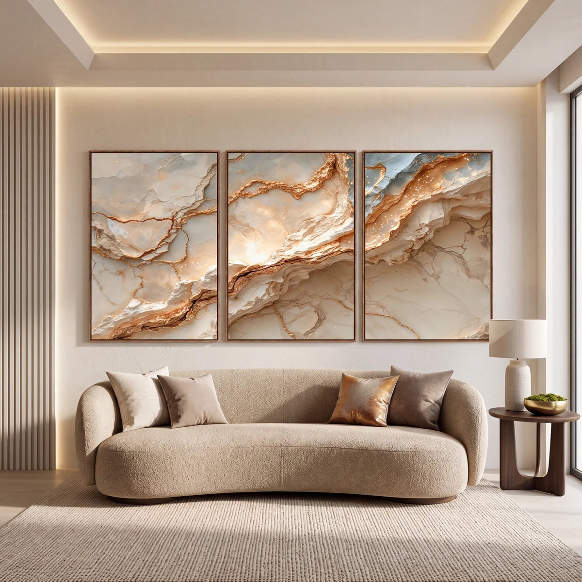 Quadro Decorativo Pedra de Champagne - Trio