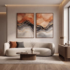 Quadro Decorativo Fusão Terracota - Dupla
