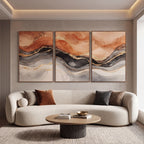 Quadro Decorativo Fusão Terracota - Trio