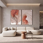 Quadro Decorativo Pétalas Terracota - Dupla
