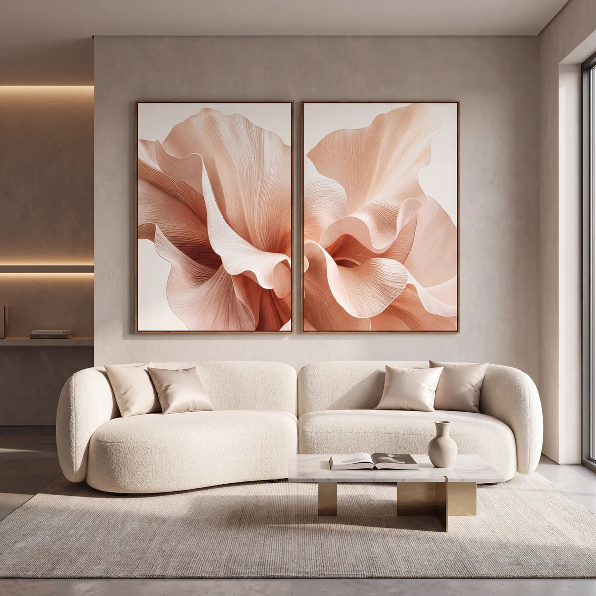 Quadro Decorativo Seda Rosé - Dupla