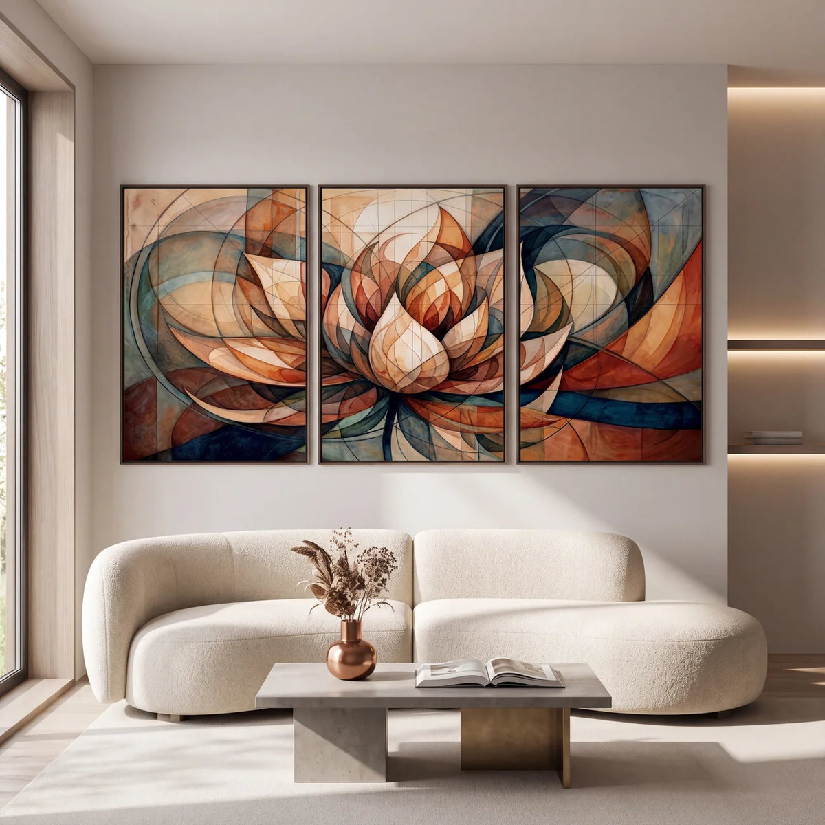 Quadro Decorativo Lótus de Âmbar - Trio