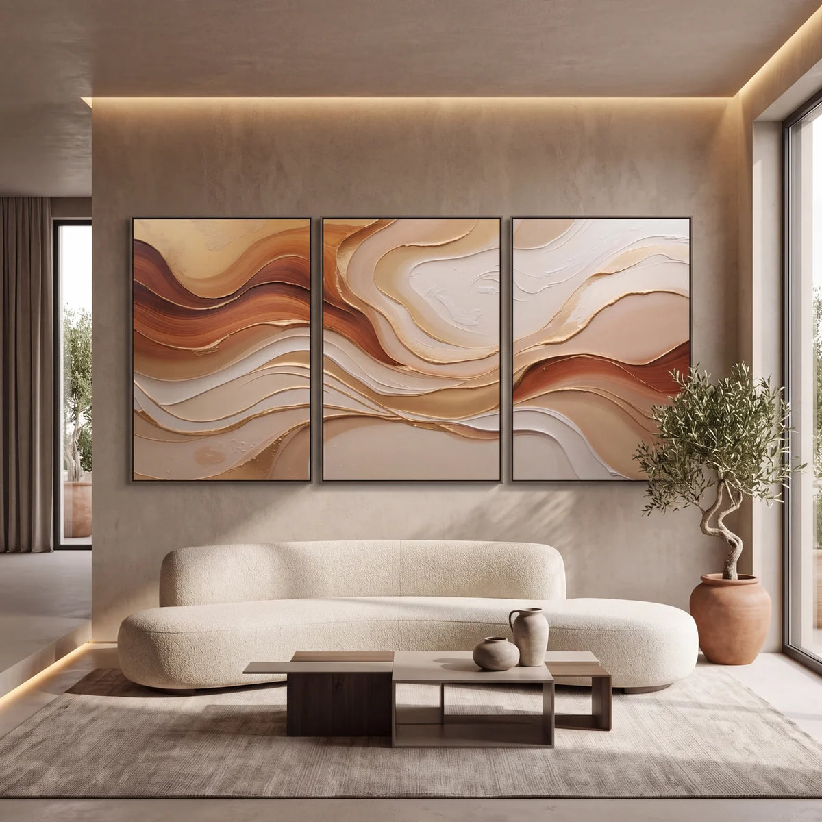 Quadro Decorativo Dunas de Cobre - Trio