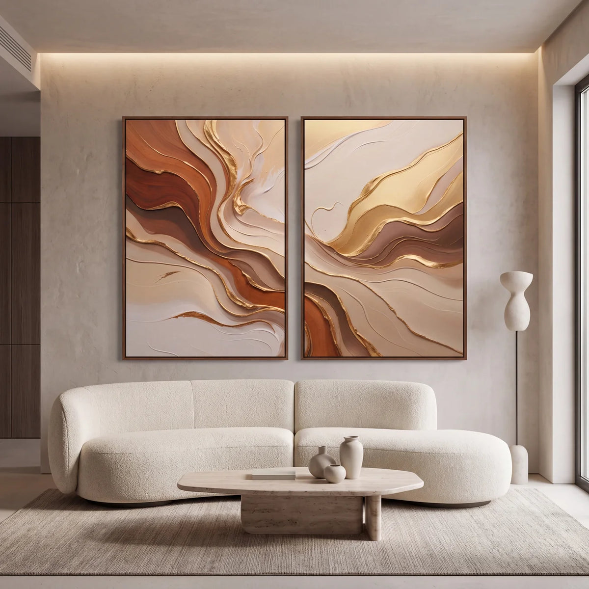 Quadro Decorativo Correntes de Âmbar - Dupla