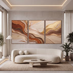 Quadro Decorativo Correntes de Âmbar - Trio
