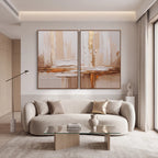 Quadro Decorativo Horizonte Champagne - Dupla