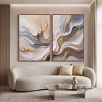 Quadro Decorativo Maré Dourada - Dupla