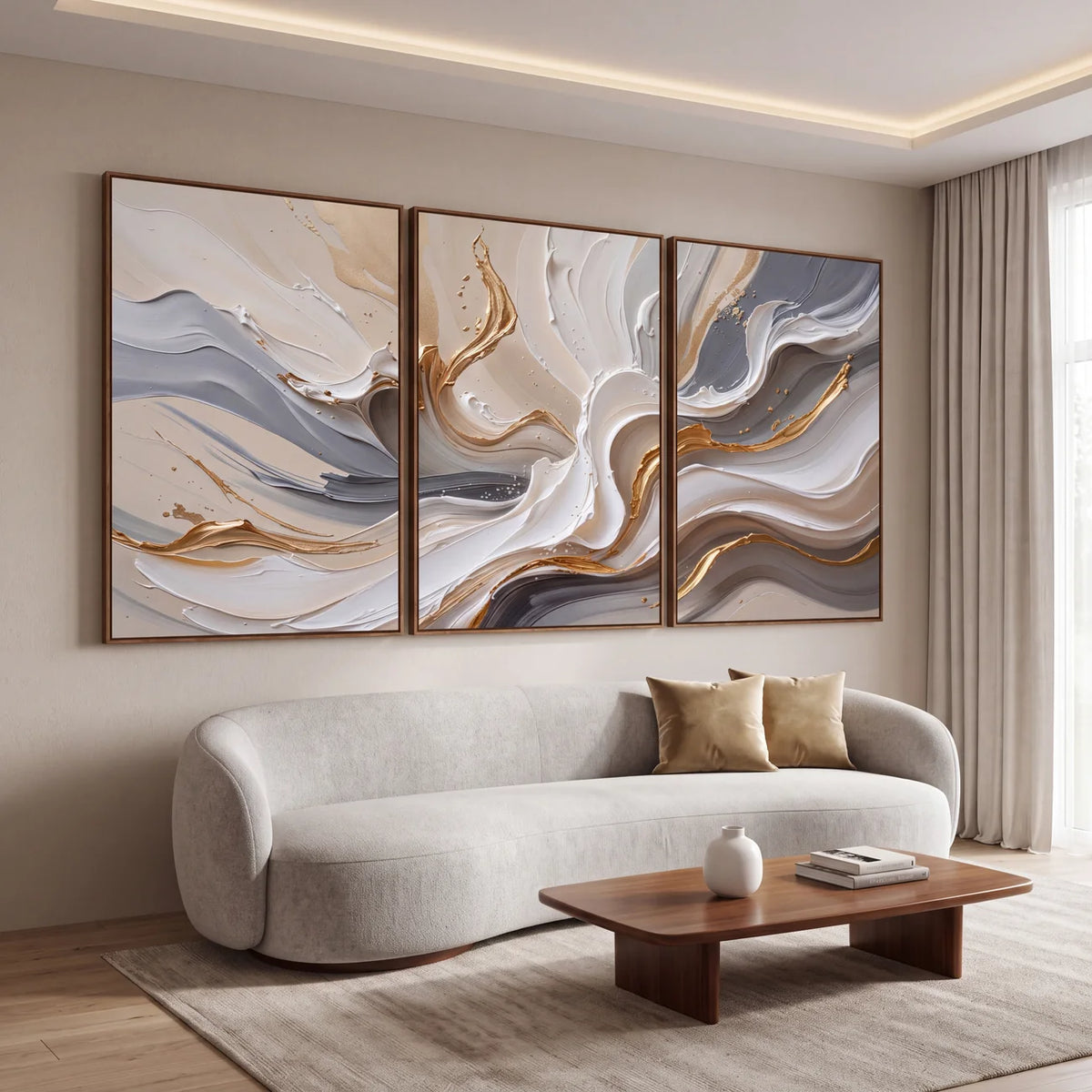 Quadro Decorativo Maré Dourada - Trio
