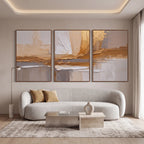 Quadro Decorativo Equilíbrio Champagne - Trio
