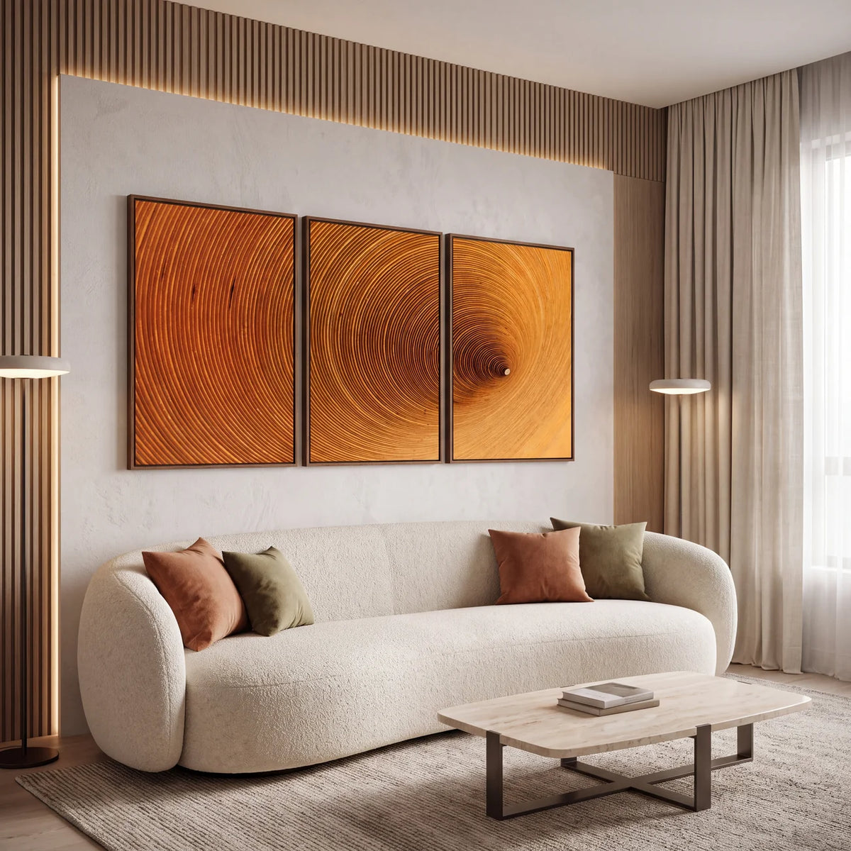 Quadro Decorativo Espiral Âmbar - Trio