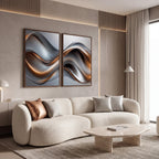 Quadro Decorativo Seda Metálica - Dupla