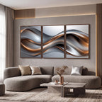 Quadro Decorativo Seda Metálica - Trio