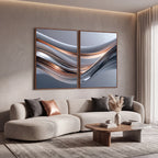 Quadro Decorativo Curvas de Titânio - Dupla