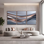 Quadro Decorativo Curvas de Titânio - Trio