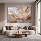 Quadro Decorativo Mármore Dourado - 1 Peça