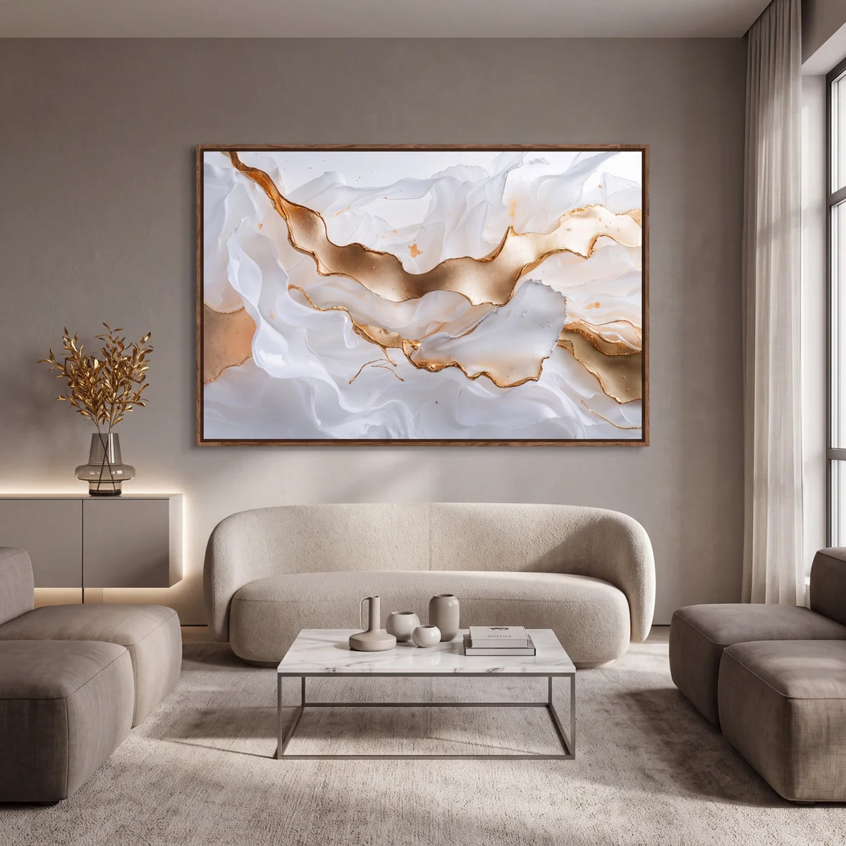 Quadro Decorativo Nuvens de Ouro - 1 Peça
