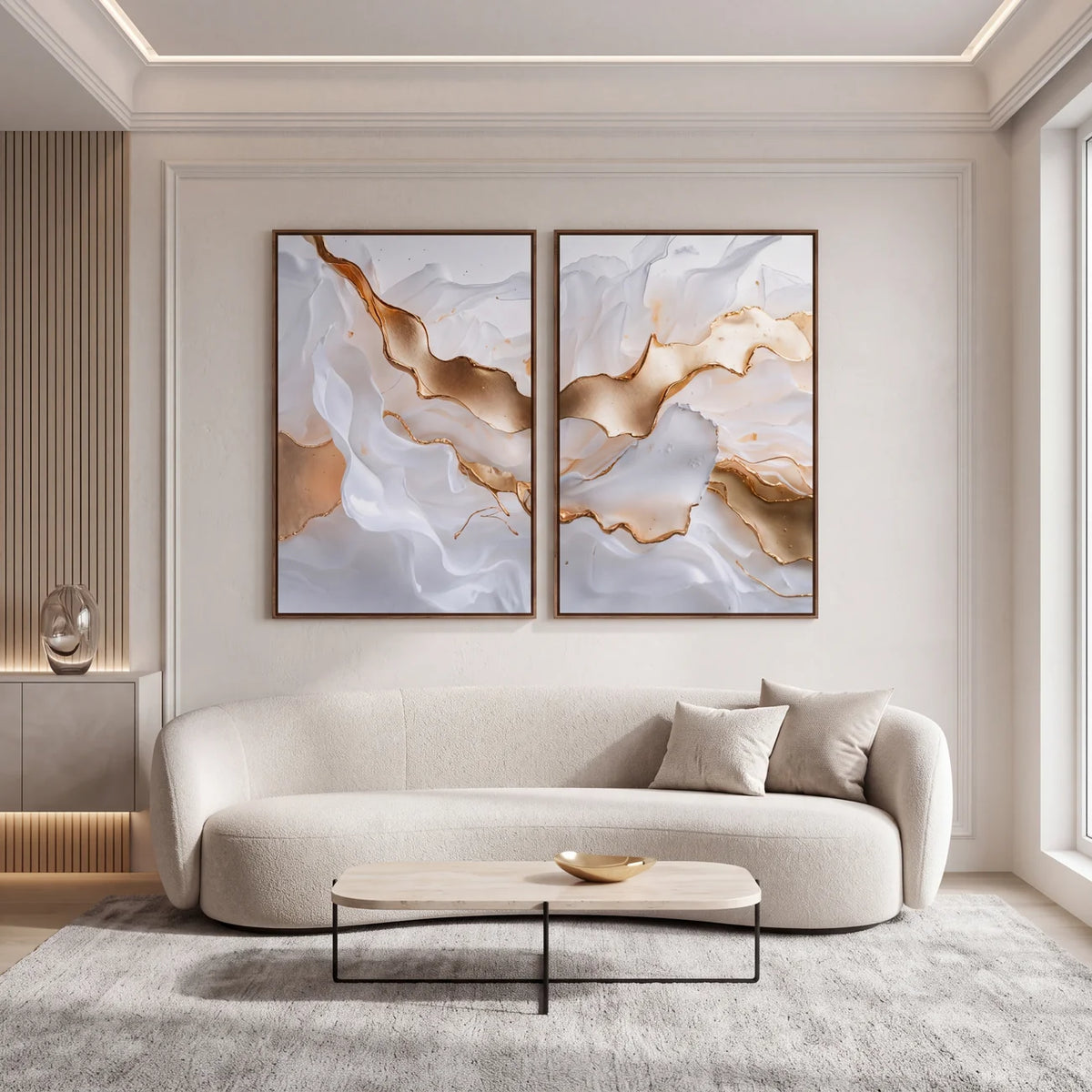 Quadro Decorativo Nuvens de Ouro - Dupla