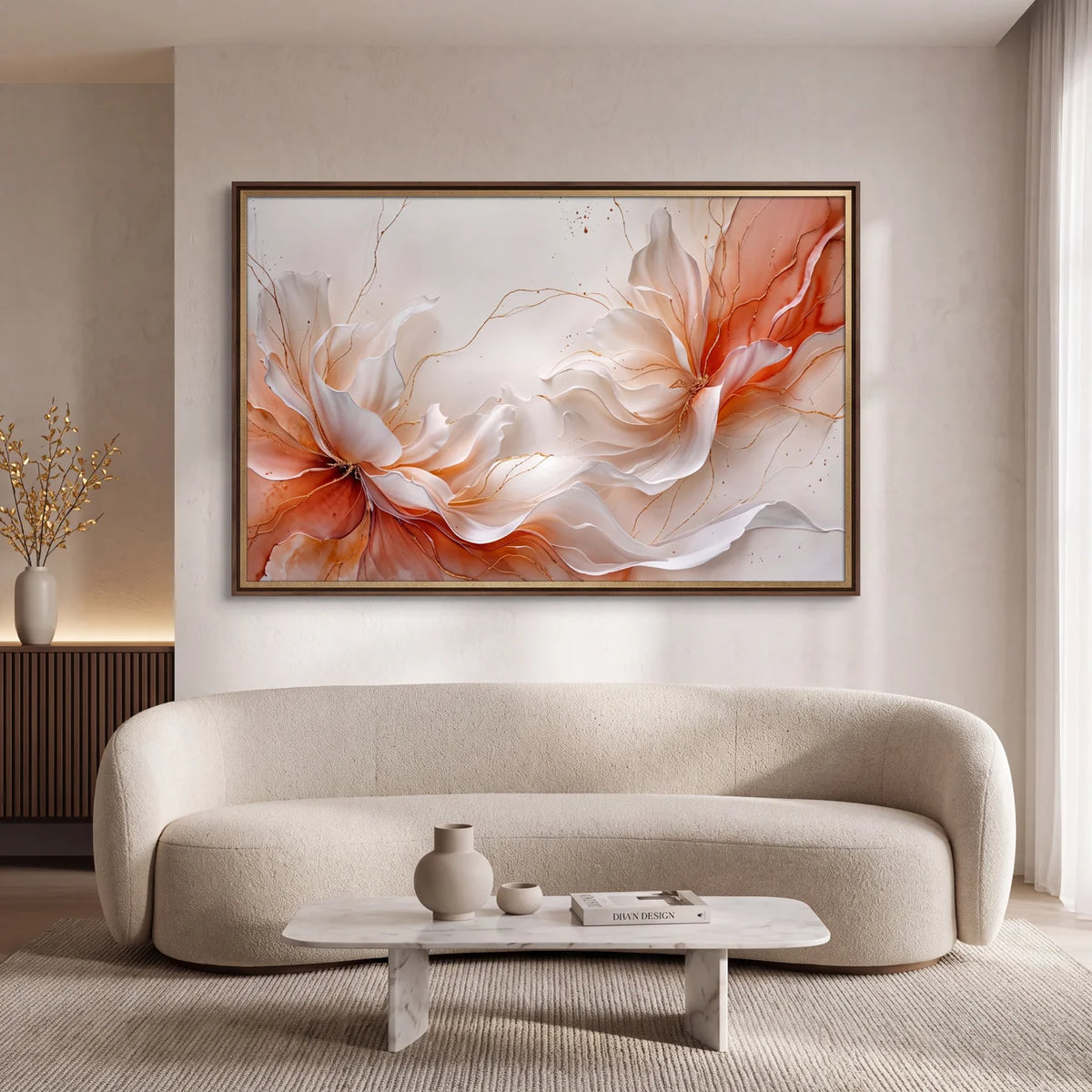 Quadro Decorativo Pétala Coral - 1 Peça
