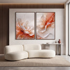 Quadro Decorativo Pétala Coral - Dupla