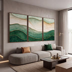 Quadro Decorativo Horizonte Esmeralda - Trio