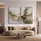 Quadro Decorativo Veios de Jade - Dupla