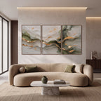 Quadro Decorativo Veios de Jade - Trio