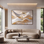 Quadro Decorativo Ondas de Marfim - 1 Peça