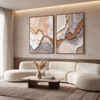 Quadro Decorativo Camadas de Âmbar - Dupla