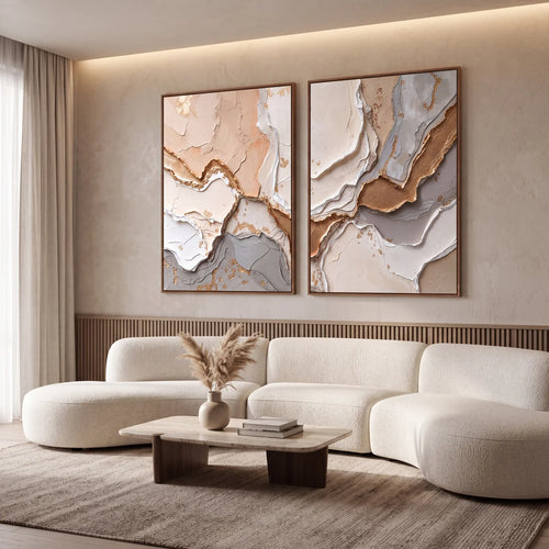 Quadro Decorativo Camadas de Âmbar - Dupla