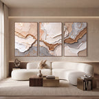 Quadro Decorativo Camadas de Âmbar - Trio