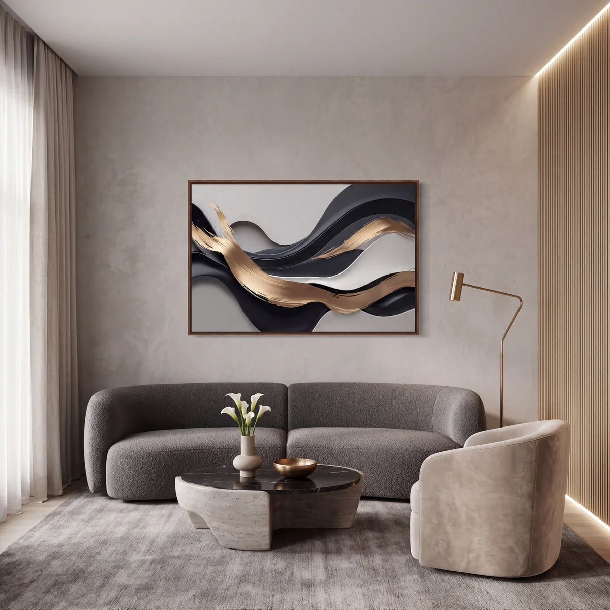 Quadro Decorativo Ritmo de Ônix - 1 Peça