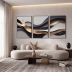 Quadro Decorativo Ritmo de Ônix - Trio