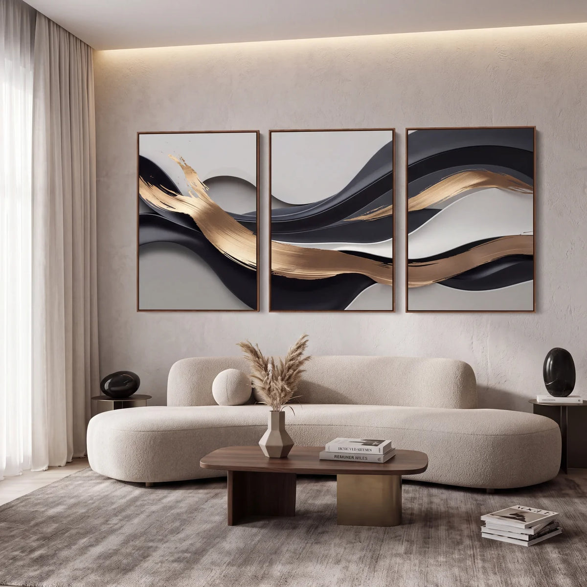Quadro Decorativo Ritmo de Ônix - Trio