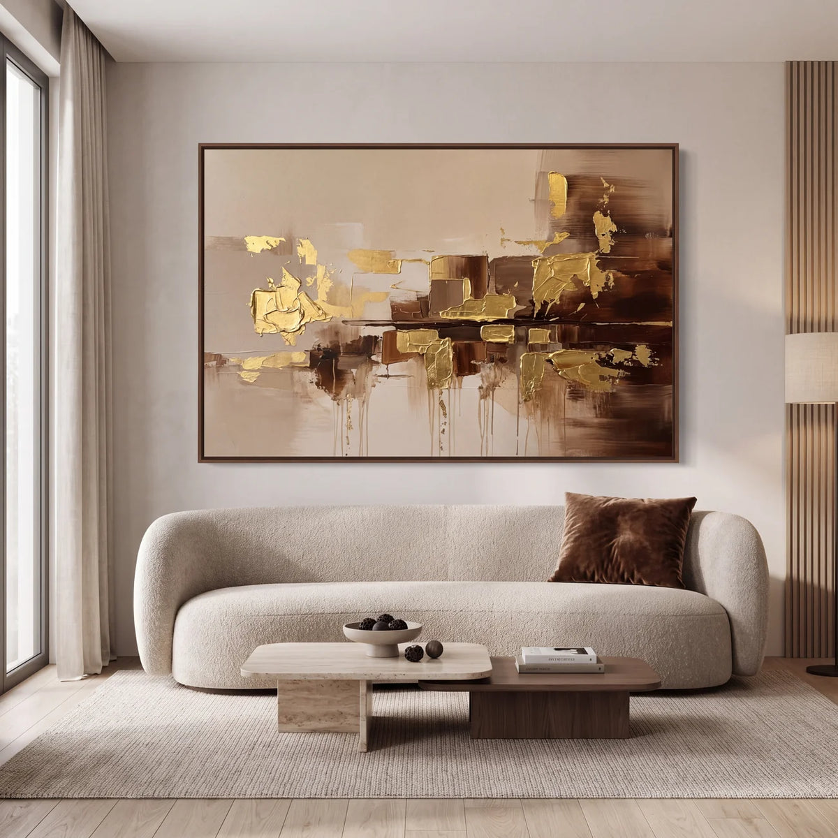 Quadro Decorativo Metrópole Dourada - 1 Peça